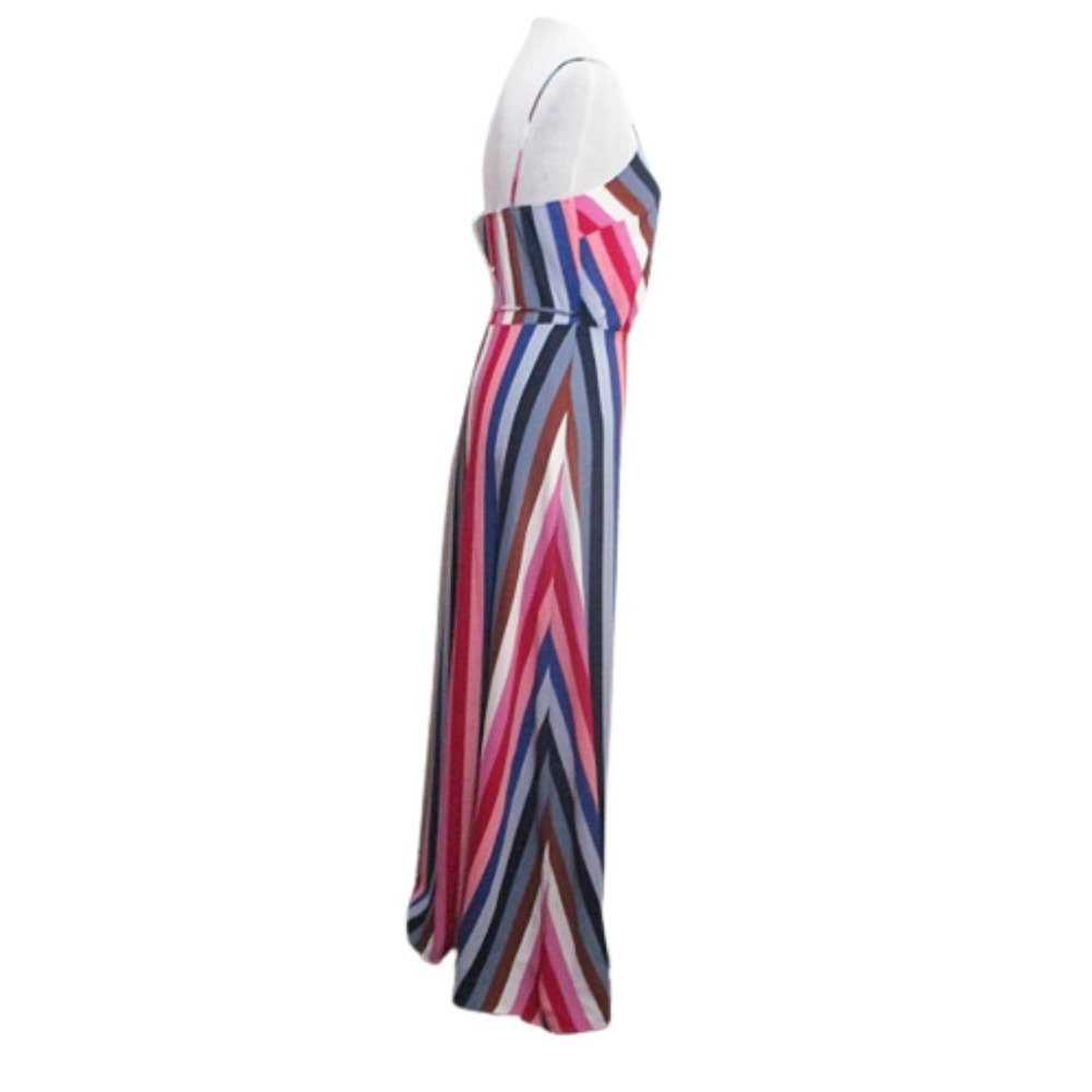 Pink Blush Striped Maxi Wrap Dress, S - Picture 2 of 6